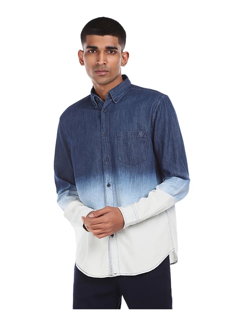 Aeropostale Blue \u0026 White Ombre Shirt 