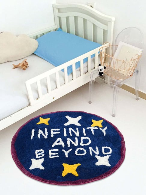 Saral Home Unicorn Navy Microfibre Multipurpose Kids Mat - Set of 1