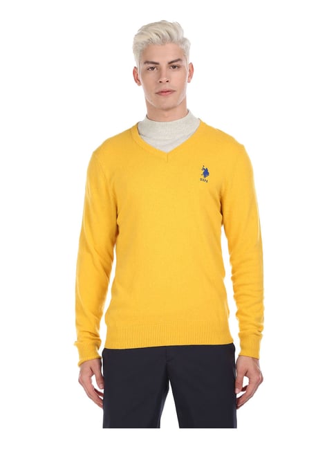 U S Polo Assn U.S. Polo Assn. Mustard Regular Fit Sweater