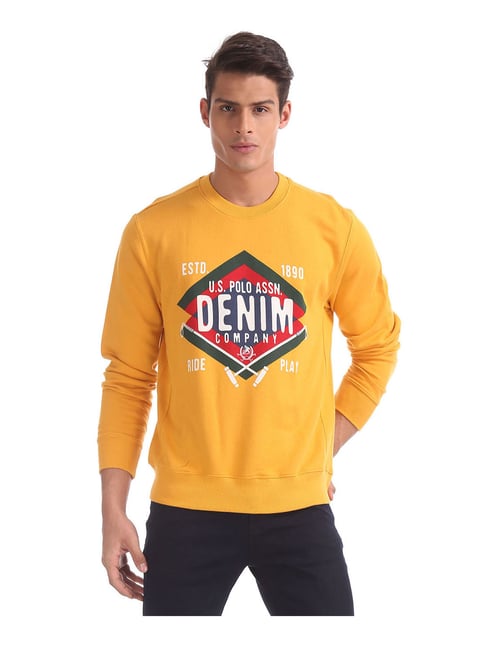 U S Polo Assn U.S. Polo Assn. Yellow Printed Sweatshirt