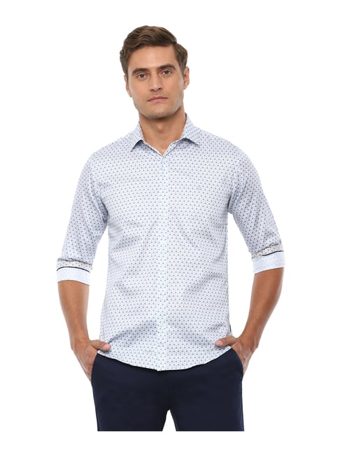 Van Heusen Sky Blue Full Sleeves Cotton Shirt