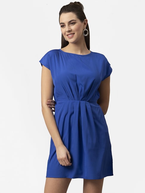 Style Quotient Navy Boat Neck Dress Price in India