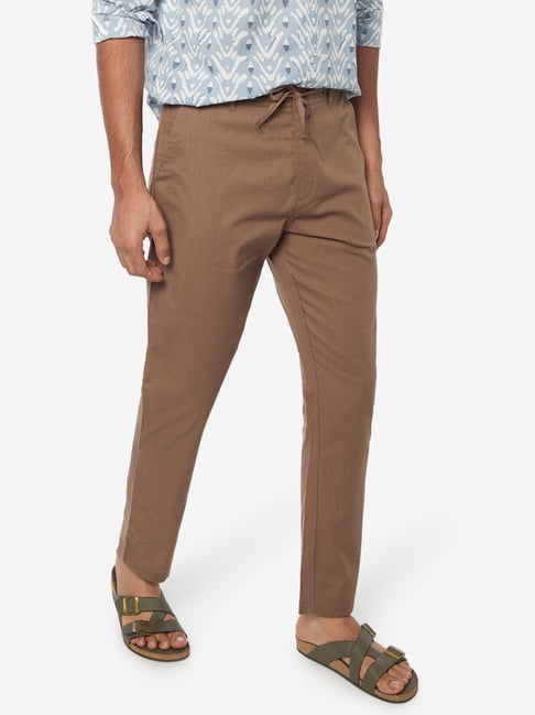 Buy ETA by Westside Brown Slim-Fit Pure 