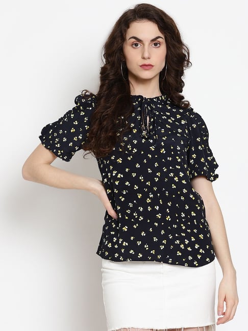 The Vanca Black Printed Top