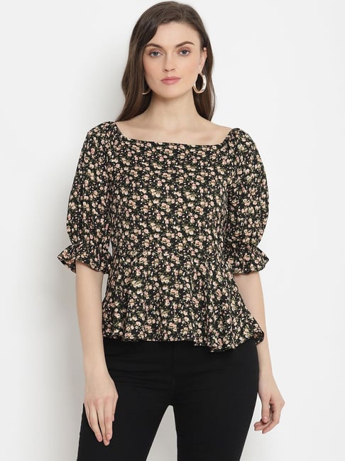 The Vanca Black Printed Top