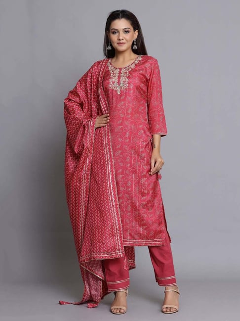 Buy Yellow Unstitched dress material Suit Set (Kurta, Bottom, Dupatta) for  N/A0.0 | Biba India