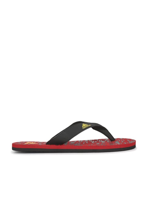 Adidas Men's Black & Red Flip Flops