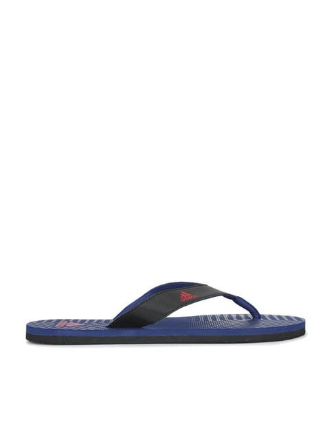 Adidas Men's Black & Blue Flip Flops