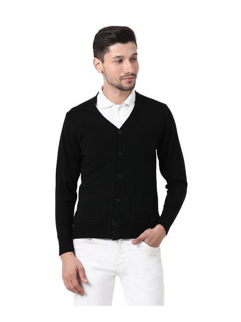 Buy Monte Carlo Black Regular Fit Cardigan for Men Online Tata CLiQ