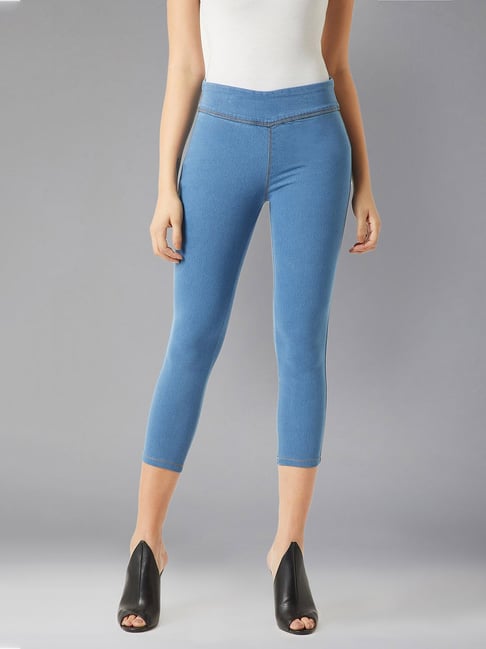 DOLCE CRUDO Blue High Rise Capris-picture-22