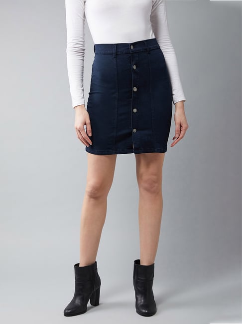 DOLCE CRUDO Navy Mini  Skirt-picture-40