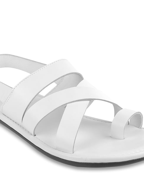 Men's White PU Flip Flops