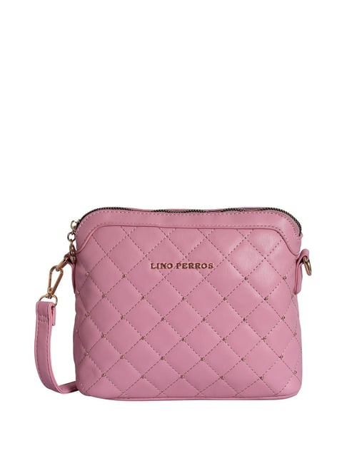 Small pink quilted leather handbag VIDIA XS