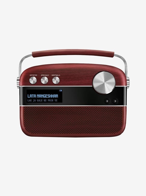 SAREGAMA Carvaan Premium Hindi Bluetooth Speaker (Cherrywood Red)