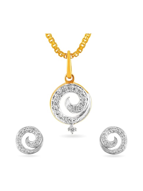 Tanishq diamond pendant hot sale and earring set