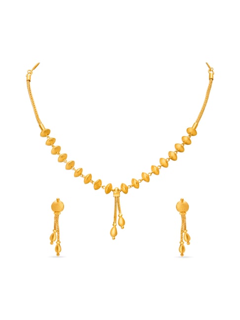 Tanishq light weight gold on sale necklace