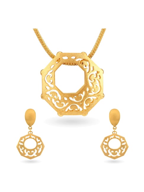 Tanishq gold pendant hot sale set design