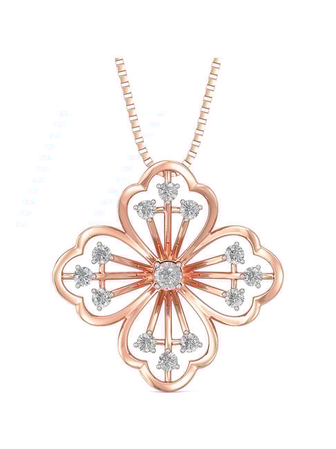 Buy Joyalukkas 18k Rose Gold & Diamond Pendant with Chain for Women