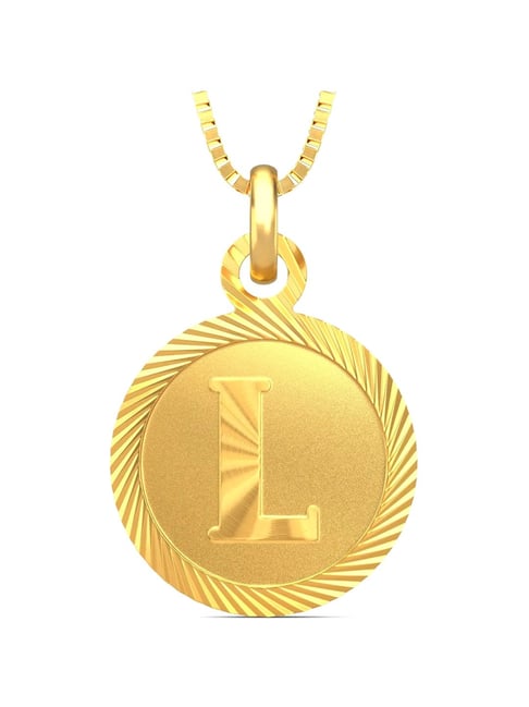Personalized crown initial L necklace in cz gold plating -