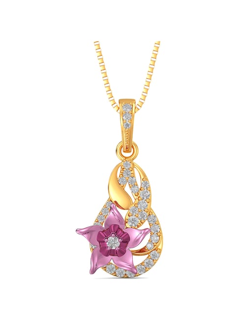 Buy Joyalukkas 22k Floral Gold Pendant 