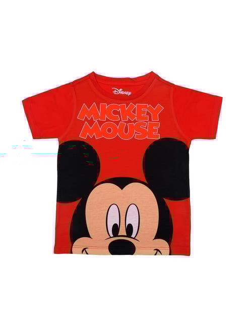 Buy Mickey Mouse Family Kids Red Printed T-shirt for Boys Clothing