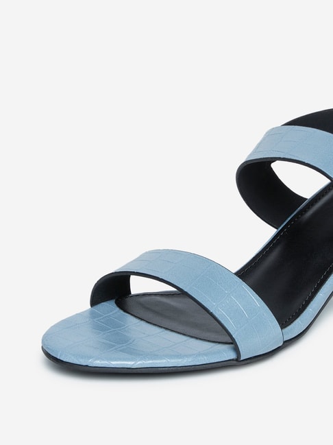 Buy LUNA BLU by Westside Blue Block Heel Sandals Online at best price ...
