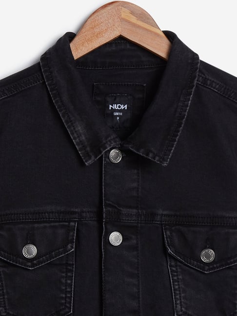 Buy Nuon by Westside Charcoal Slim-Fit Denim Jacket Online at best ...