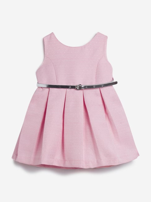 baby pink pleated dress