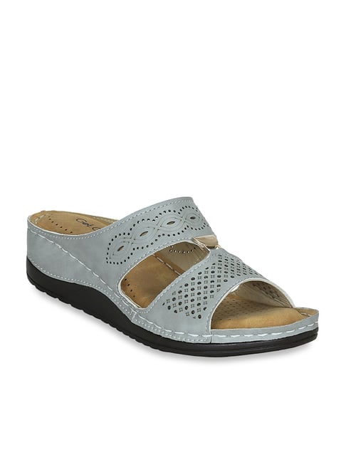 Get Glamr Women's Grey Comfort Wedges