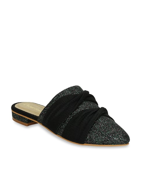 Get Glamr Women's Black Mule Shoes