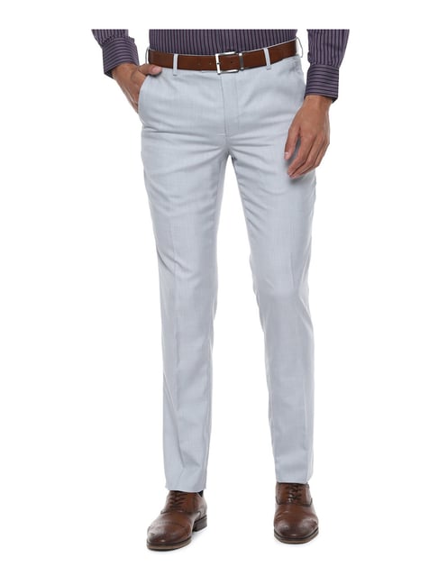 Buy Van Heusen Grey Slim Fit Flat Front Trousers for Men's Online @ Tata  CLiQ