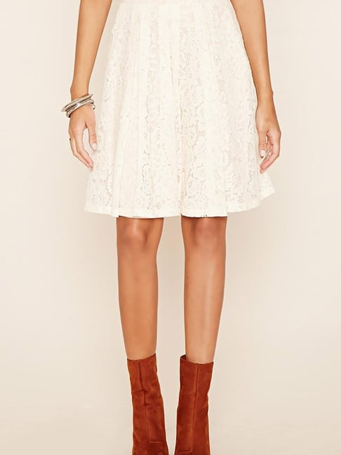 Forever 21 Cream Lace Skirt