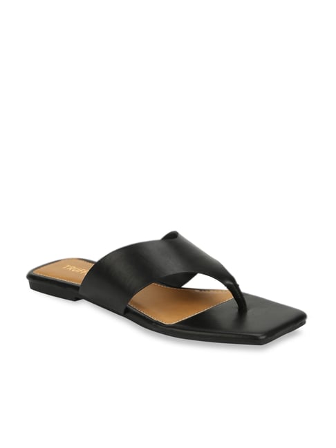 Truffle Girl by Truffle Collection Women's Black Thong Sandals