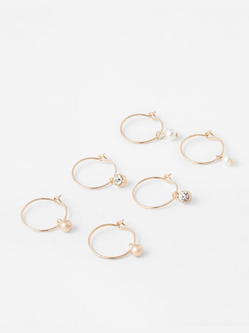 Buy Gold-Toned & White Earrings for Women by Accessorize London Online |  Ajio.com