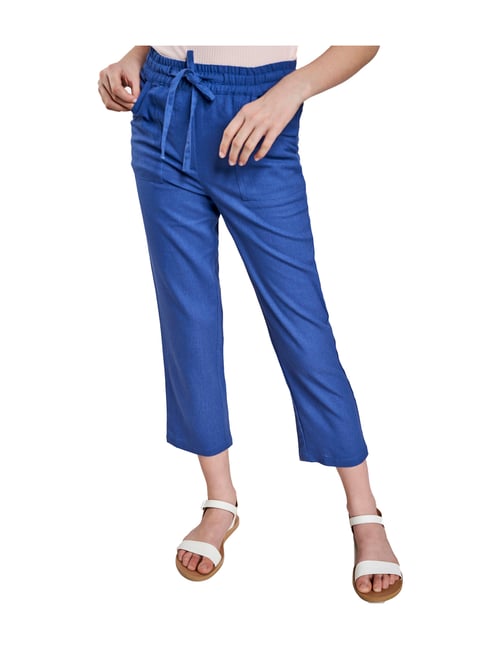 Buy MK Creations Slim Fit Trousers for WomenGirls Ink Blue XXLarge  at Amazonin