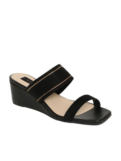 Mode by Red Tape Women's Black Casual Wedges