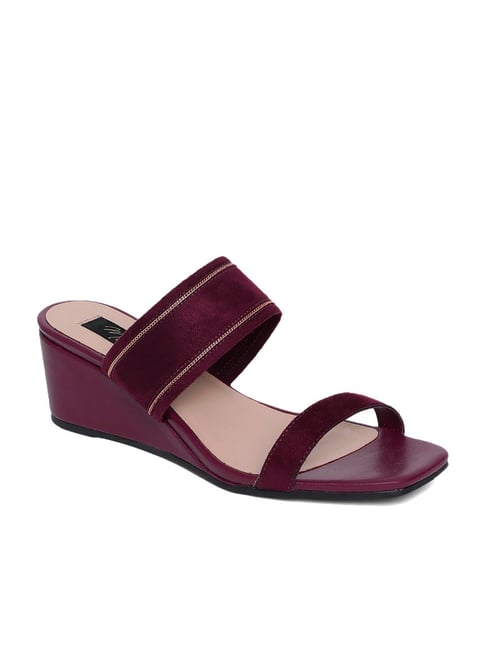 Mode by Red Tape Women's Burgundy Casual Wedges