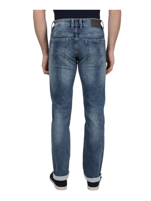Buy Monte Carlo Blue Cotton Slim Fit Jeans for Mens Online @ Tata CLiQ