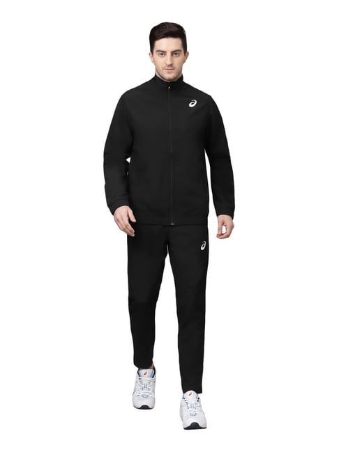 Mens black slim online fit tracksuit