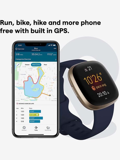 Fitbit Versa 3 FB511GLNV-FRCJK ミッドナイト/ソ…+secpp.com.br