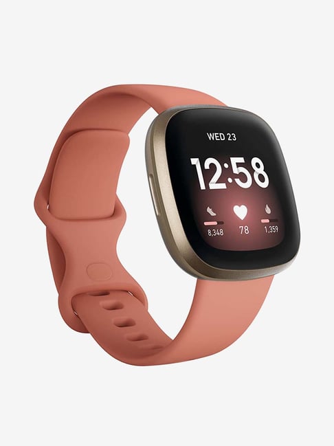 Fitbit Versa 3 FB511GLPK Health and Fitness Smartwatch (Pink Clay/Soft Gold)