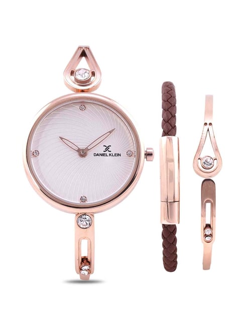 Daniel Klein DK.1.12325-4 Analog Watch for Women with Bracelet Set Combo