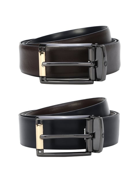Buy Black & Brown Leather Reversible Belt for Men Online At Best Price @  Tata CLiQ