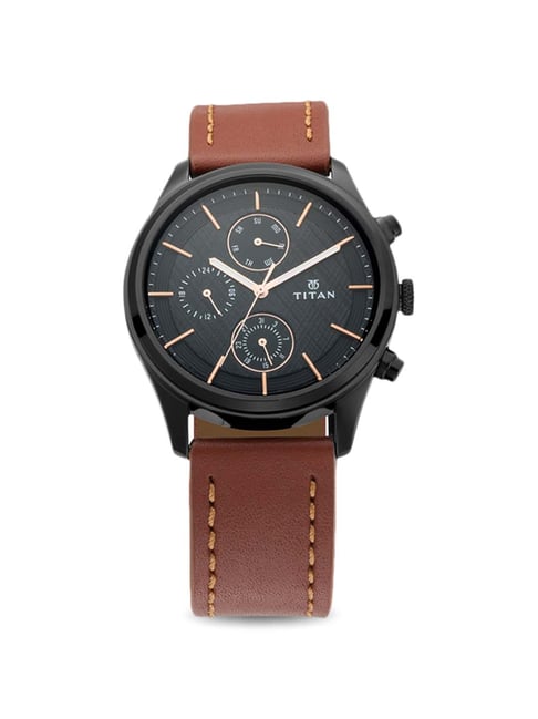 leather titan watches