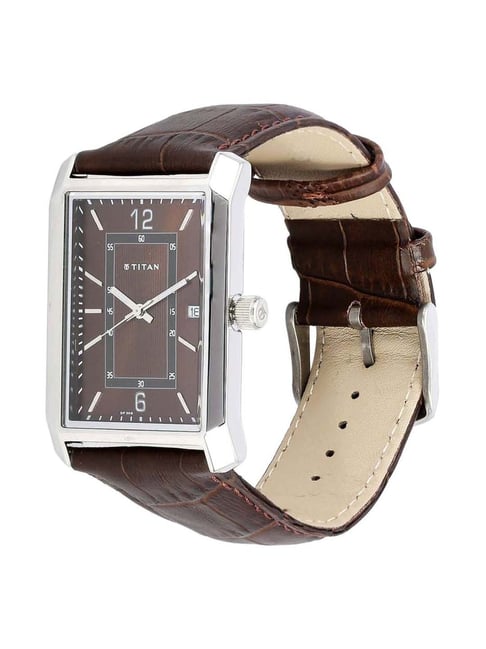 vintage an・an no.16 Buy Online Titan Quartz Analog with Date Brown Dial Leather Strap