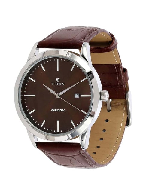 titan watches leather