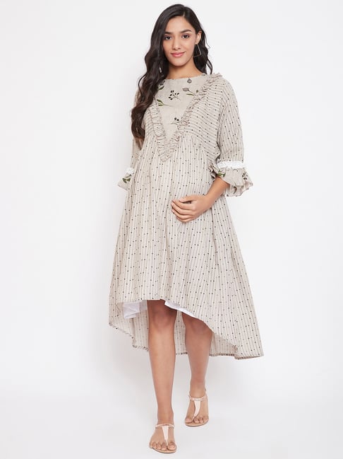 light grey maternity dress