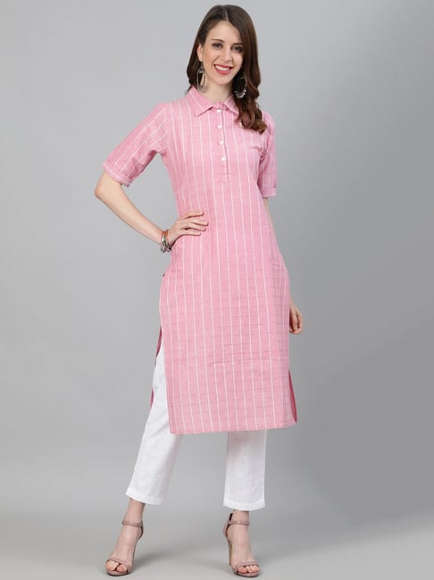 Casual Baby Pink Kurti Pant – Indian Rani