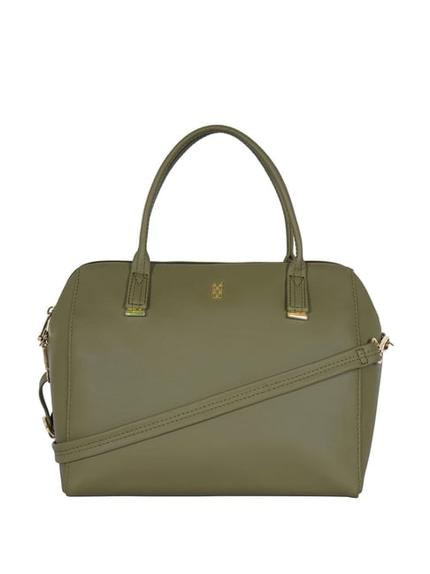 GG By Baggit Thar Green Solid Medium Tote Handbag Price in India