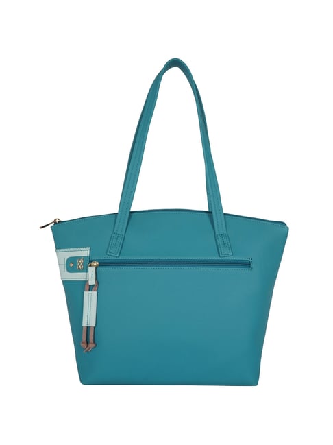 GG By Baggit Diego Blue Solid Large Tote Handbag Price in India